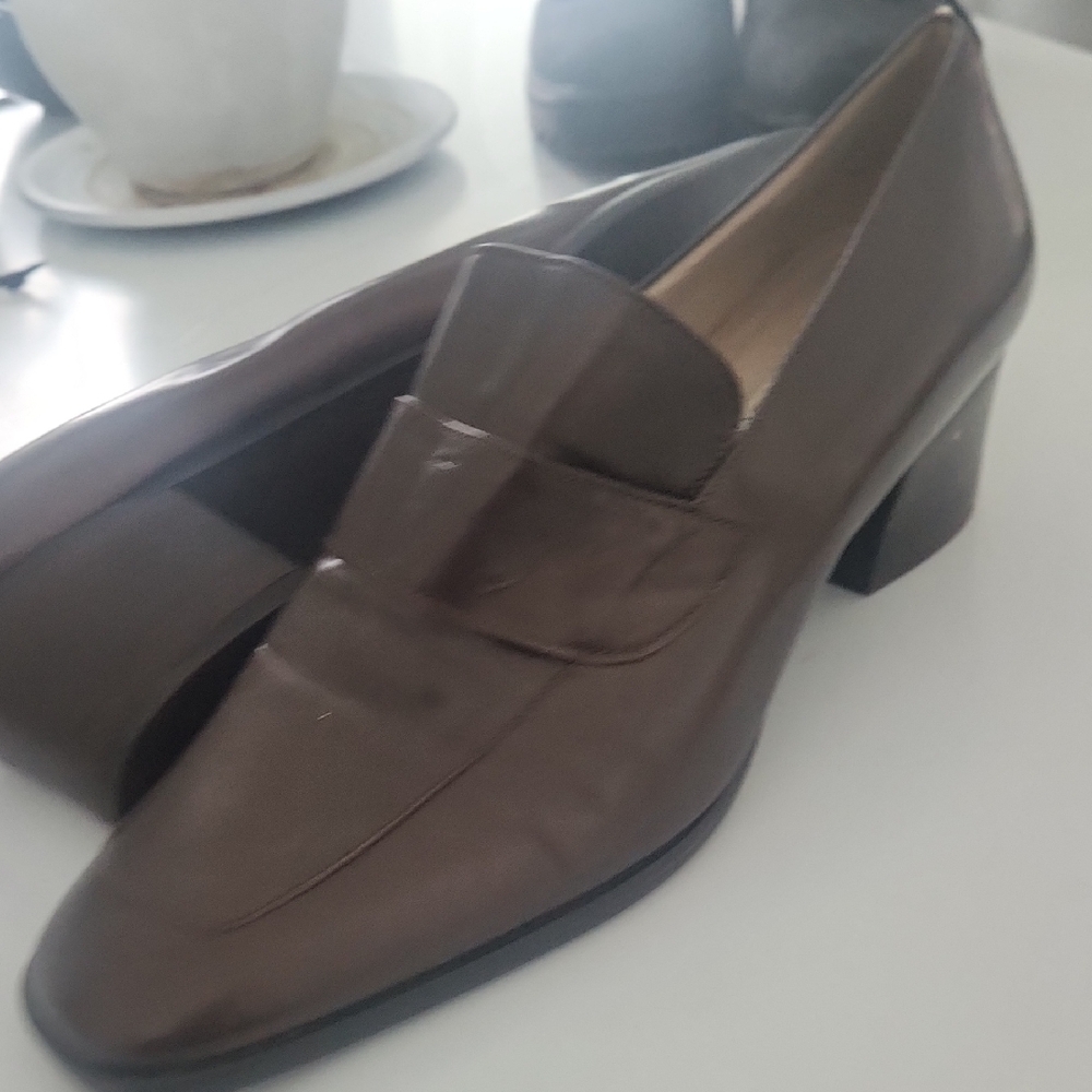 Enzo Angiolini Shiny Brown Women's Loafers